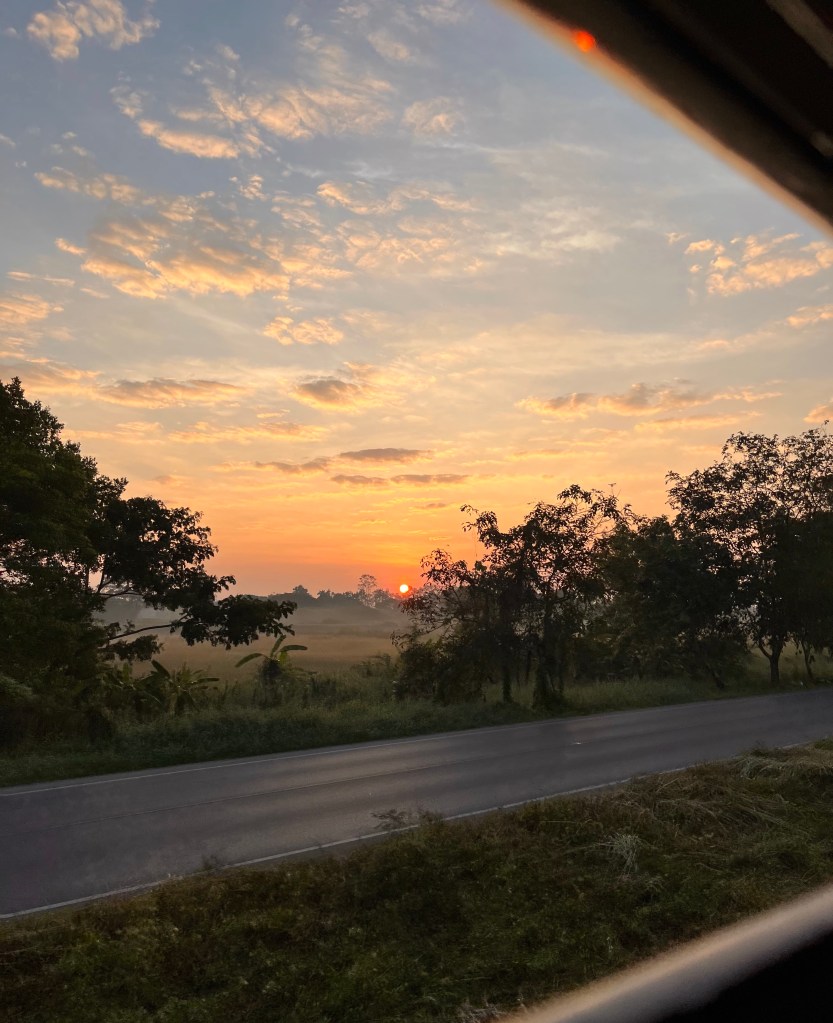 Sunset from a train